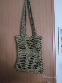 Borsa all'uncinetto in juta