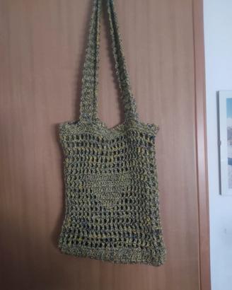 Borsa all'uncinetto in juta