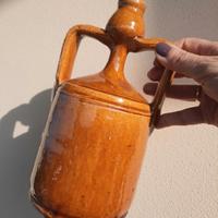 Vaso anfora in terracotta smaltata vintage