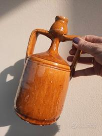 Vaso anfora in terracotta smaltata vintage