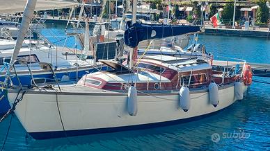 barca a vela del 1972, legno e vetroresina