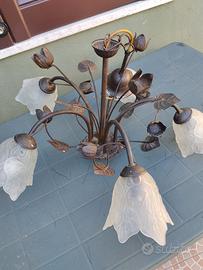 lampadario in ferro battuto 