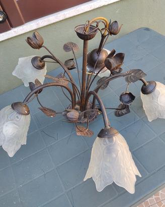 lampadario in ferro battuto 