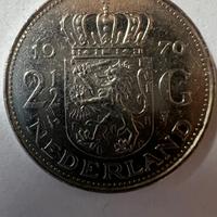 Moneta Paesi Bassi – 2½ Gulden 1970 in Argento