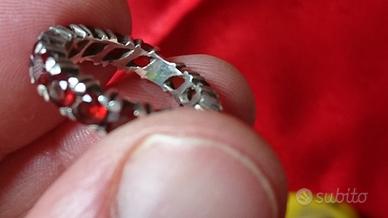 Anello anni 50-60 argento 925 granato di rubino