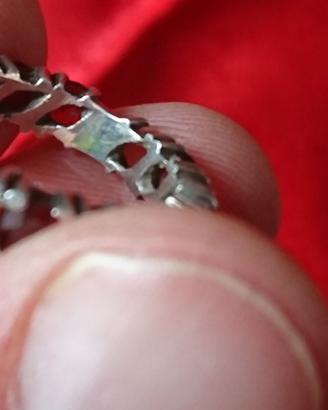 Anello anni 50-60 argento 925 granato di rubino