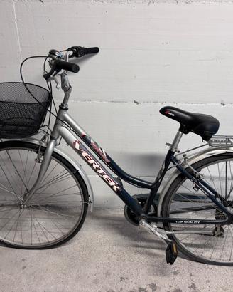 city bike con cestino e portapacchi