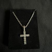 Collana Argento con croce Argento iced brillante