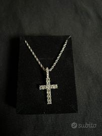 Collana Argento con croce Argento iced brillante