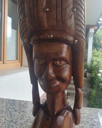 Statuetta decorativa in legno dalla Thailandia