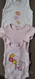 Set 3 body/Canotte intimo Neonata 3-6 Mesi