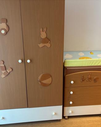Cameretta Completa MIBB (Legno Ciliegio/Bianco)