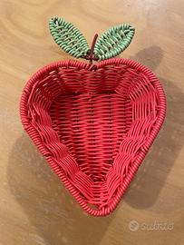 Cesto vimini fragola rosso