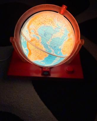 Lampada vintage URSS mappamondo luminoso girevole