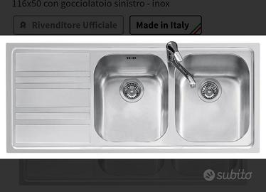 lavello cucina 116x50