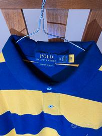 Polo Raph Lauren Custom Slim righe blu giallo