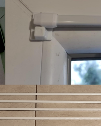 4 Bastoni per tende con ganci estendibili80-120 cm