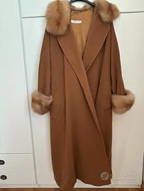 Cappa Max Mara 100% cachemire, dettagli ermellino