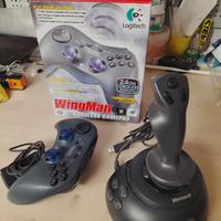 Gamepad Logitech WingMan + joystick Microsoft Side