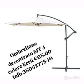 Ombrellone decentrato 3mt colore Ecrú 