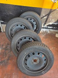4 ruote invernali complete di cerchione Fiat 500 