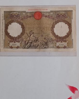 Banconota 100 lire Roma Guerriera L'Aquila 1942
