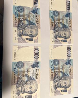 Quartina 10.000 Lire "Volta" – Serie Consecutiva