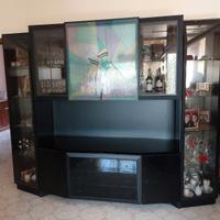 Vetrina legno massello e vetro di murano 