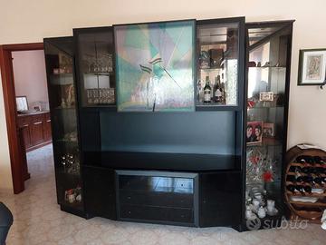 Vetrina legno massello e vetro di murano 