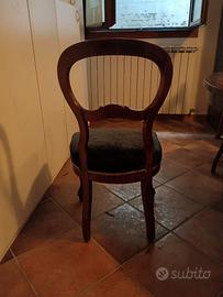 Tavolo rotondo con 4 sedie stile Luigi XVI