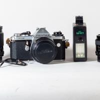 asahi  pentax me + pentax 50mm f1.7 +2  obbiettivi