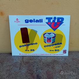 Insegna Tabella Cartonato Gelati TIP