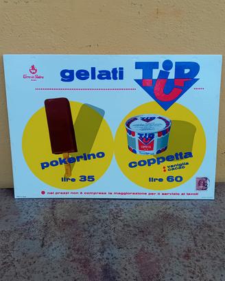 Insegna Tabella Cartonato Gelati TIP