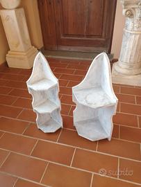 2 mensole legno angolari shabby 