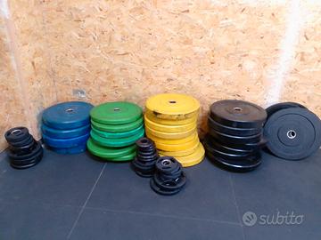 dischi bumper palestra - totale 512kg