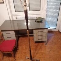 piantana vintage legno e ottone 