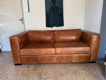 Divano letto in pelle vintage
