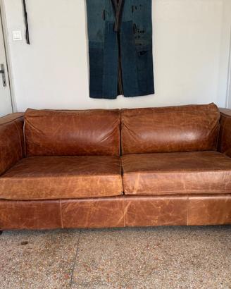 Divano letto in pelle vintage