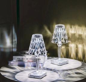 Coppia Lampada LED Touch effetto cristallo 