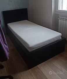 Letto singolo con cassetti e materasso 