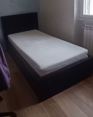 Letto singolo con cassetti e materasso 