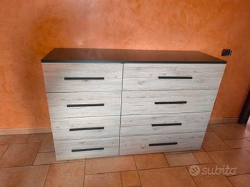 Cassettiera Comò XL 8 cassetti effetto quercia