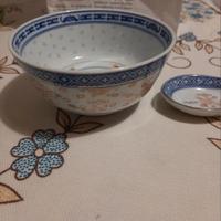 Ciotola e cucchiaio cinese vintage 