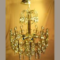 Lampadario sei luci ottone e cristallo