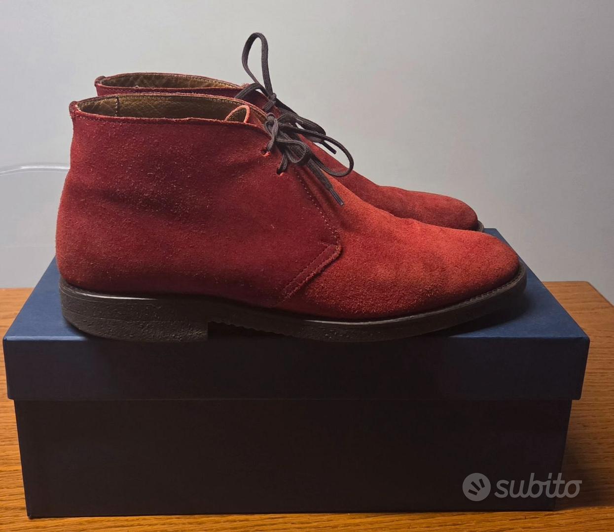 Chaussons Polacchini Enfant Rouge Camoscio - Taille 34 - Neufs Avec Boîte - Semelle Antidérapante