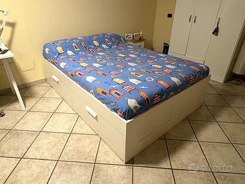 Letto IKEA BRIMNES 140/200 + Materasso  Memory