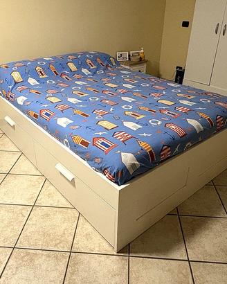 Letto IKEA BRIMNES 140/200 + Materasso  Memory