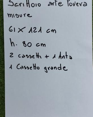 Scrittoio legno arte povera