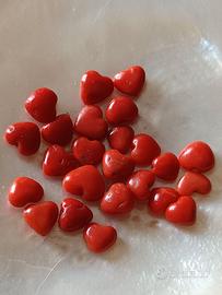 25 cuori in corallo naturale