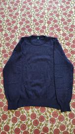Maglione Blu Benetton    -   Misto Lana   TG. L